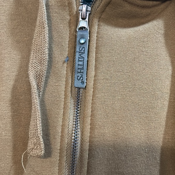 Smiths Workwear Mens Sherpa Bonded Thermal Knit Zip Hoodie Jacket Large Brown - Picture 3 of 7